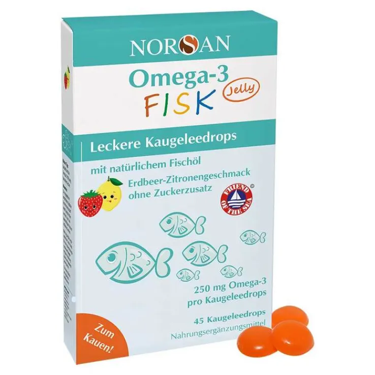 Norsan Omega-3 Fisk Jelly für Kinder Dragees, 45 St
