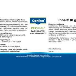 Petvital Bachblüten Nr.2 Globuli vet. (für Tiere), 10 g
