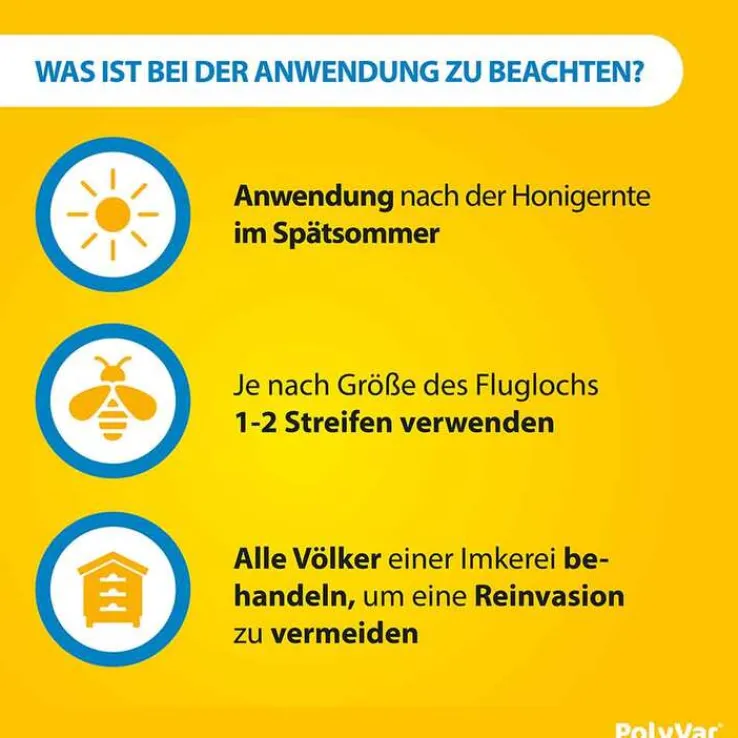 PolyVar YELLOW gegen Milben für den Bienenstock, 10 St