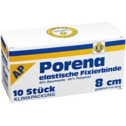 Porena elastische Mullbinde binde 8cm ohne Cello weiß, 10 St