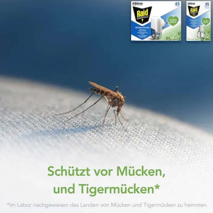 Raid Essentials Mücken-Stecker 45 Nächte Nachfüller, 32 ml