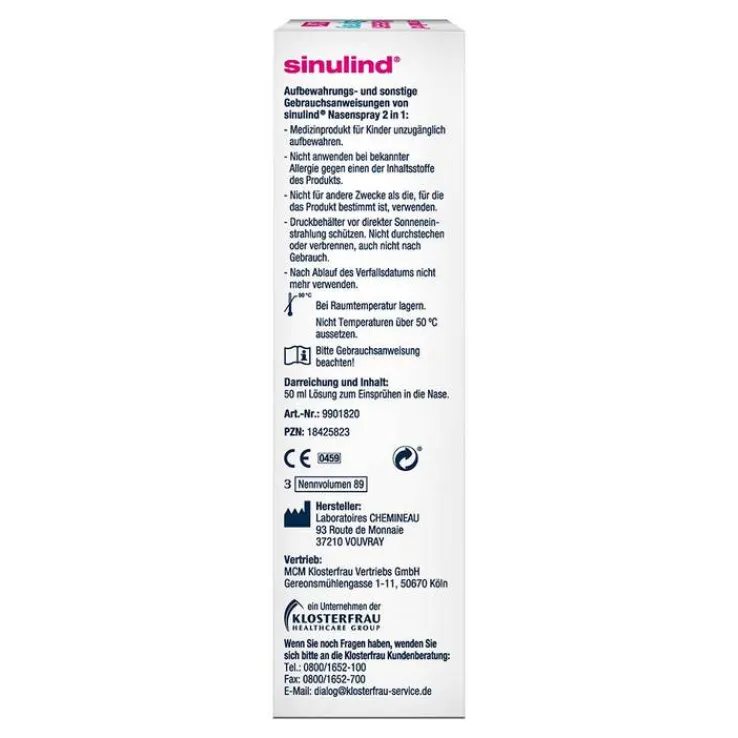 Sinulind 2in1 Nasenspray, 50 ml