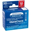 TESTAmed® GlucoCheck ADVANCE Teststreifen mit 10 Soft-Lanzetten, 1 P