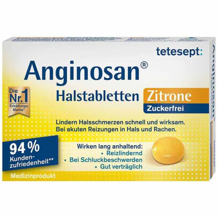 Tetesept Anginosan Halstabletten zuckerfrei Zitro., 20 St