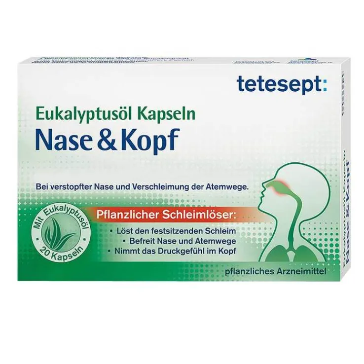 Tetesept Eukalyptusöl Kapseln Nase & Kopf, 20 St