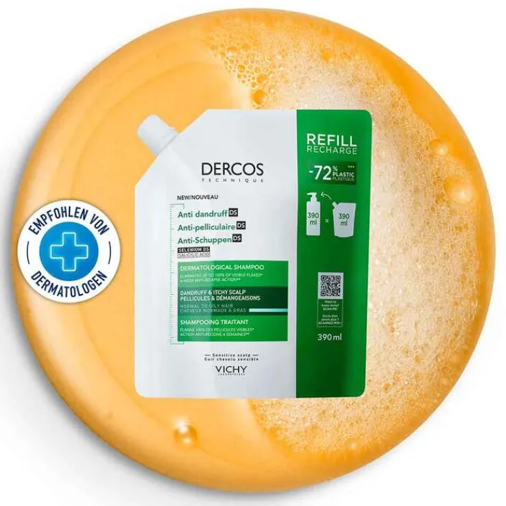 Vichy Dercos Anti-Schuppen Shampoo fettige Kopfhaut , 390 ml