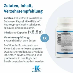 Vitamin B12 + Folsäure Kapseln, 100 St
