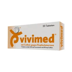 vivimed® mit Coffein gegen Kopfschmerzen, Schmerztabletten mit Paracetamol, 20 St