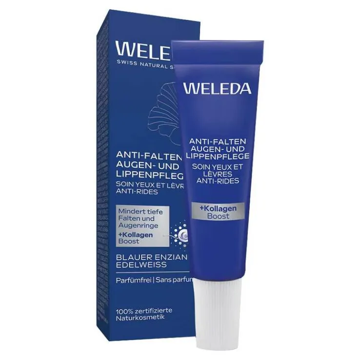 Weleda Anti-Falten Augen- & Lippenpflege blauer Enzian & Edelweiss, 10 ml