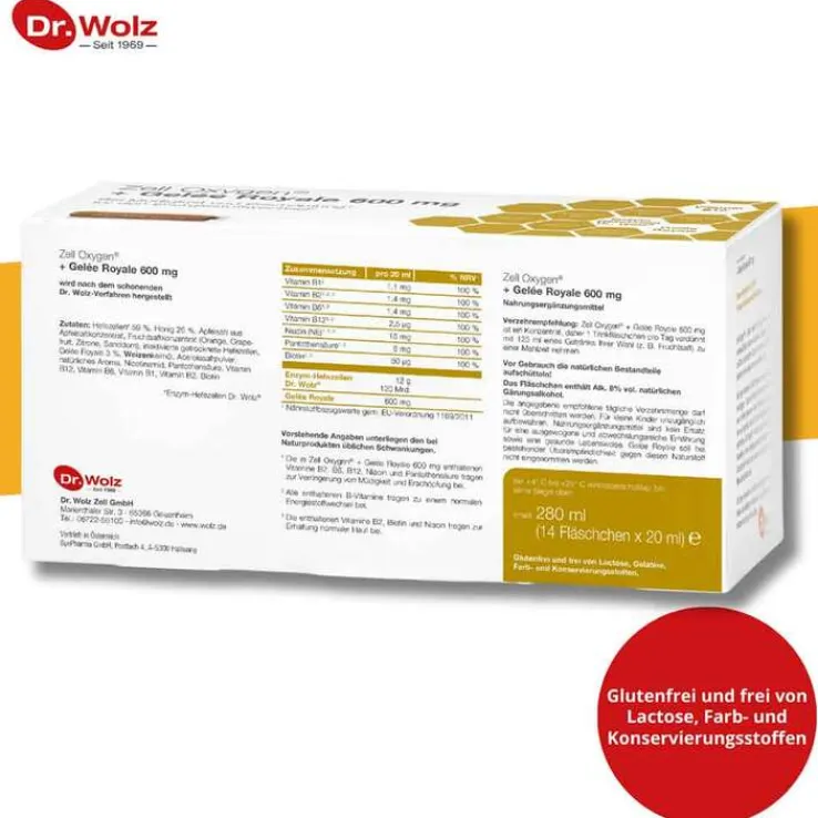 Zell Oxygen + Gelee Royale 600 mg Trinkampullen, 14X20 ml